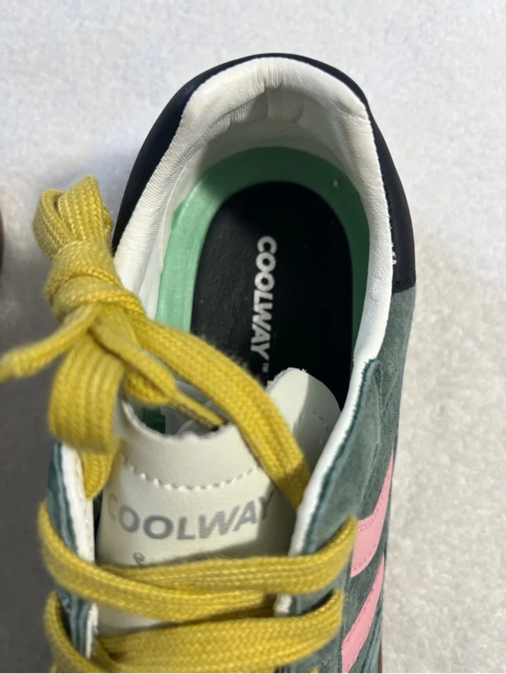 Coolway 10 Sneakers Goal in Green Forest Suede Free People black yellow no box